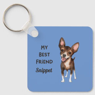 Chihuahua My Best Friend Custom Name Address Keychain