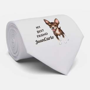 Chihuahua My Best Friend Custom Name Neck Tie