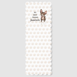 Chihuahua My Best Friend Custom Name Paw Prints Bookmarks