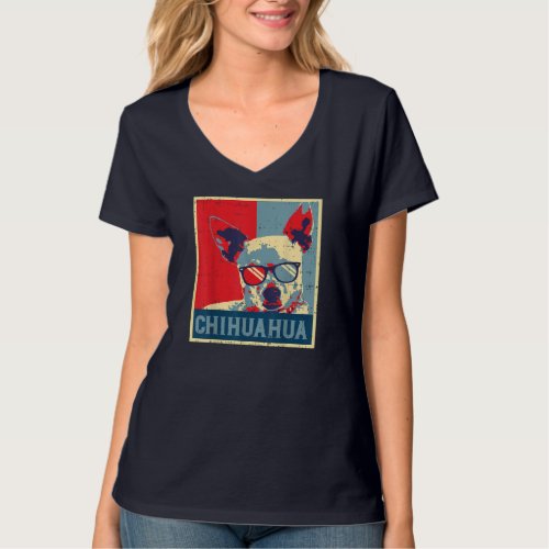 Chihuahua Obama Poster Vintage Chiwawa Dog Lover O T_Shirt