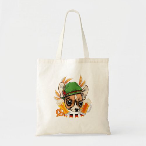 Chihuahua Oktoberfest Dog Lederhosen Gift German B Tote Bag