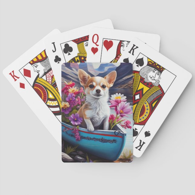 Chihuahua on a Paddle: A Scenic Adventure Poker Cards (Back)
