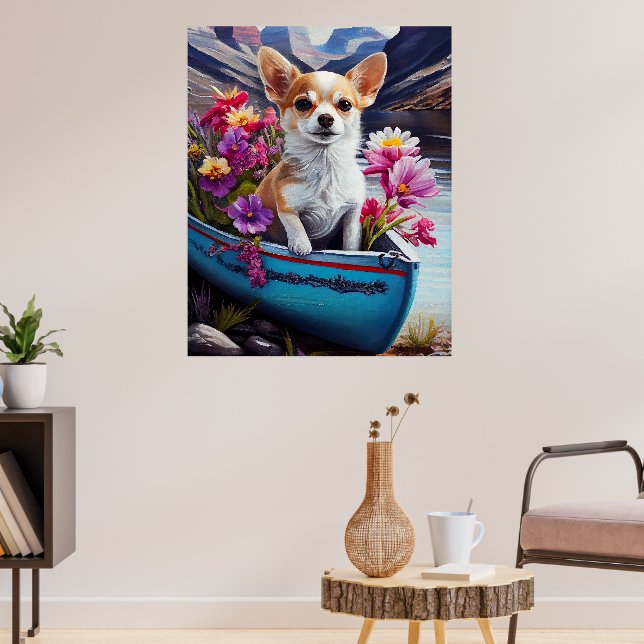 Chihuahua on a Paddle: A Scenic Adventure Poster (Living Room 3)