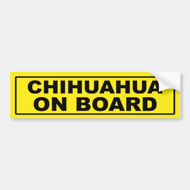 Chihuahua on Board Bumper Sticker (Front)