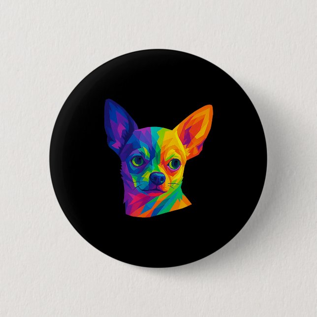 Chihuahua P Art Rtrait For Dog Owners  Button (Front)