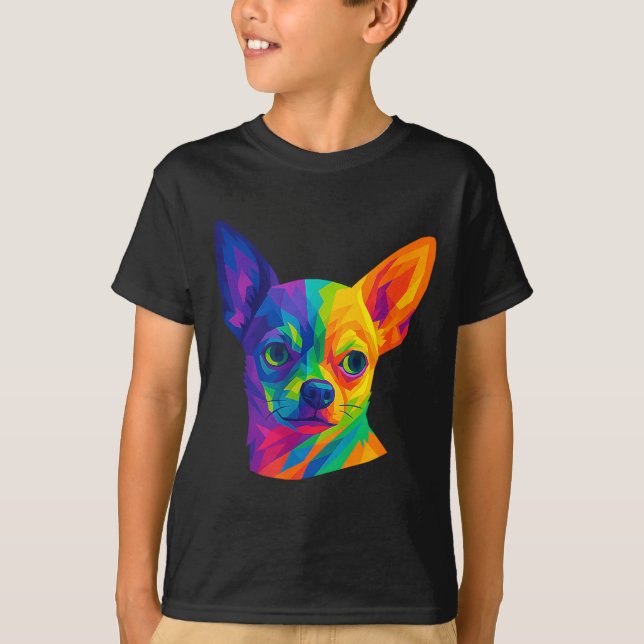 Chihuahua P Art Rtrait For Dog Owners  T-Shirt (Front)