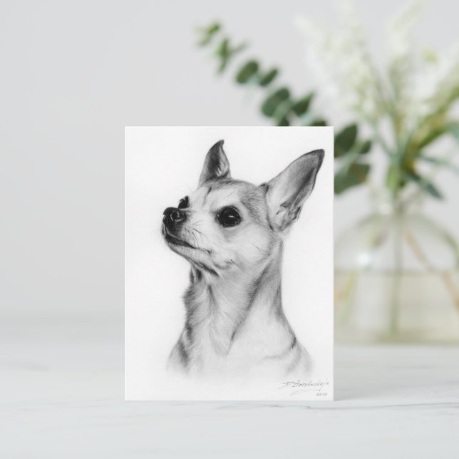 Chihuahua Painted by Hand Postcard (Standing Front)