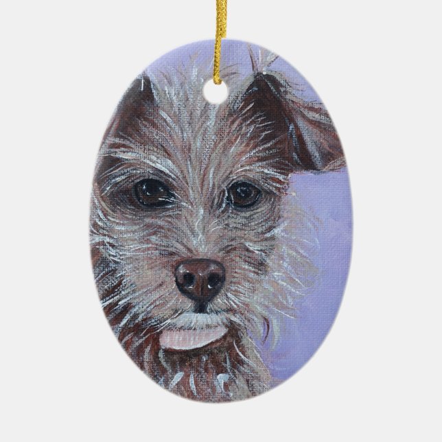 Chihuahua Painting Ceramic Ornament (Front)
