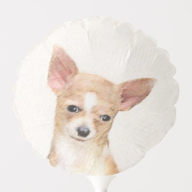 Chihuahua Painting - Cute Original Dog Art Balloon (Front)