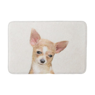 Chihuahua Painting - Cute Original Dog Art Bath Mat
