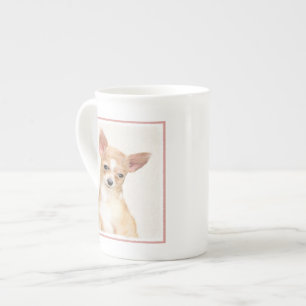 Chihuahua Painting - Cute Original Dog Art Bone China Mug