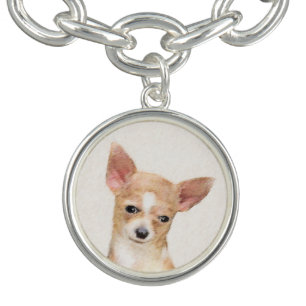 Chihuahua Painting - Cute Original Dog Art Bracelet
