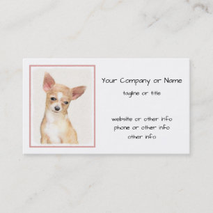 Chihuahua Painting - Cute Original Dog Art Business Card