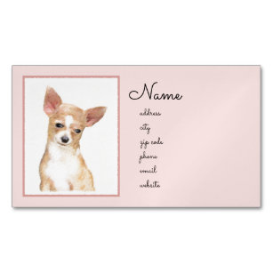 Chihuahua Painting - Cute Original Dog Art Business Card Magnet
