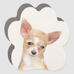 Chihuahua Painting - Cute Original Dog Art Car Magnet