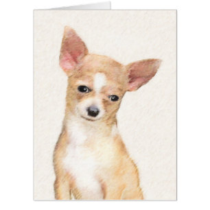 Chihuahua Painting - Cute Original Dog Art Card