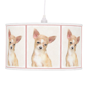 Chihuahua Painting - Cute Original Dog Art Ceiling Lamp