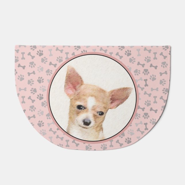 Chihuahua Painting - Cute Original Dog Art Doormat (Front)