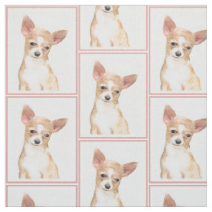 Chihuahua Painting - Cute Original Dog Art Fabric