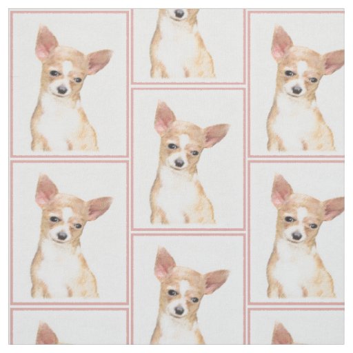 Chihuahua Painting - Cute Original Dog Art Fabric