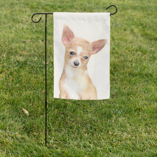 Chihuahua Painting - Cute Original Dog Art Garden Flag (In SItu)