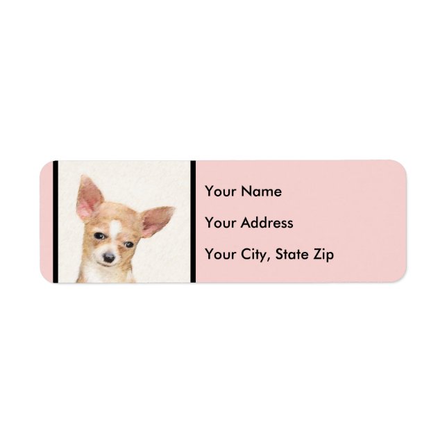 Chihuahua Painting - Cute Original Dog Art Label (Front)