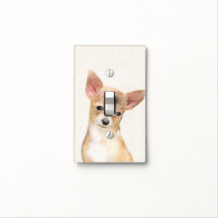 Chihuahua Painting - Cute Original Dog Art Light Switch Cover