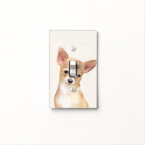 Chihuahua Painting _ Cute Original Dog Art Light Switch Cover