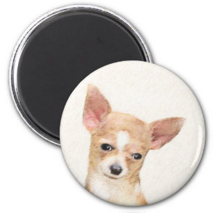 Chihuahua Painting - Cute Original Dog Art Magnet