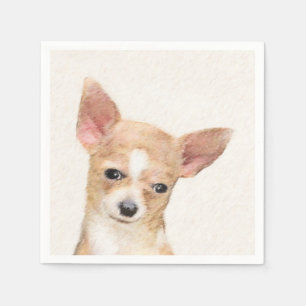 Chihuahua Painting - Cute Original Dog Art Napkins