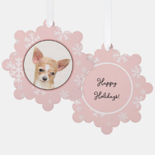 Chihuahua Painting - Cute Original Dog Art Ornament Card