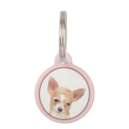 Chihuahua Painting _ Cute Original Dog Art Pet ID Tag