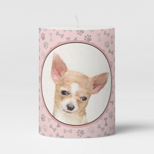 Chihuahua Painting _ Cute Original Dog Art Pillar Candle