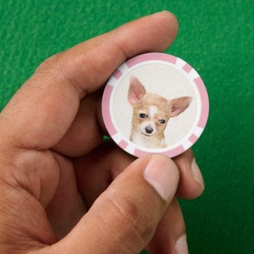 Chihuahua Painting _ Cute Original Dog Art Poker Chips