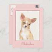 Chihuahua Painting - Cute Original Dog Art Postcard (Front/Back)