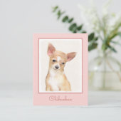 Chihuahua Painting - Cute Original Dog Art Postcard (Standing Front)