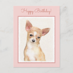 Chihuahua Painting - Cute Original Dog Art Postcard