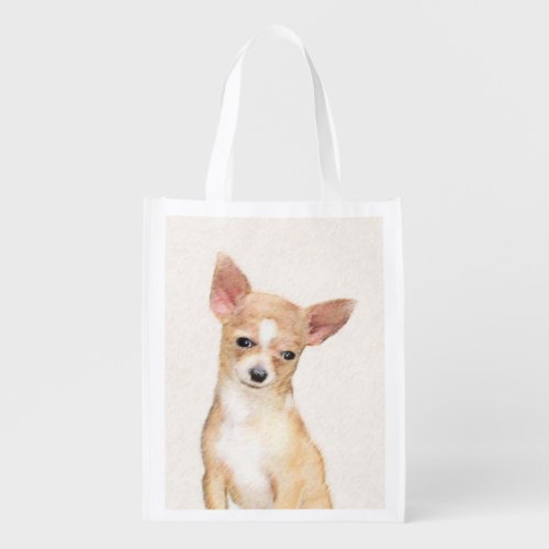 Chihuahua Painting _ Cute Original Dog Art Reusable Grocery Bag