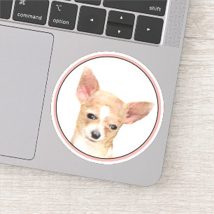 Chihuahua Painting - Cute Original Dog Art Sticker
