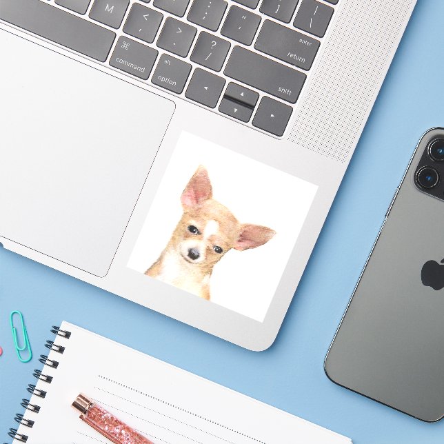 Chihuahua Painting - Cute Original Dog Art Sticker (Laptop w/ iPhone)