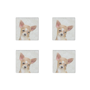 Chihuahua Painting - Cute Original Dog Art Stone Magnet