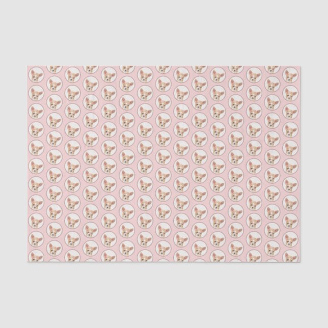 Chihuahua Painting - Cute Original Dog Art Tissue Paper (Front)