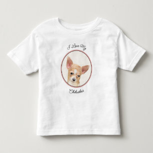 Chihuahua Painting - Cute Original Dog Art Toddler T-shirt
