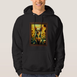 Chihuahua Painting Sunflower Flower Mom Women Flor Hoodie