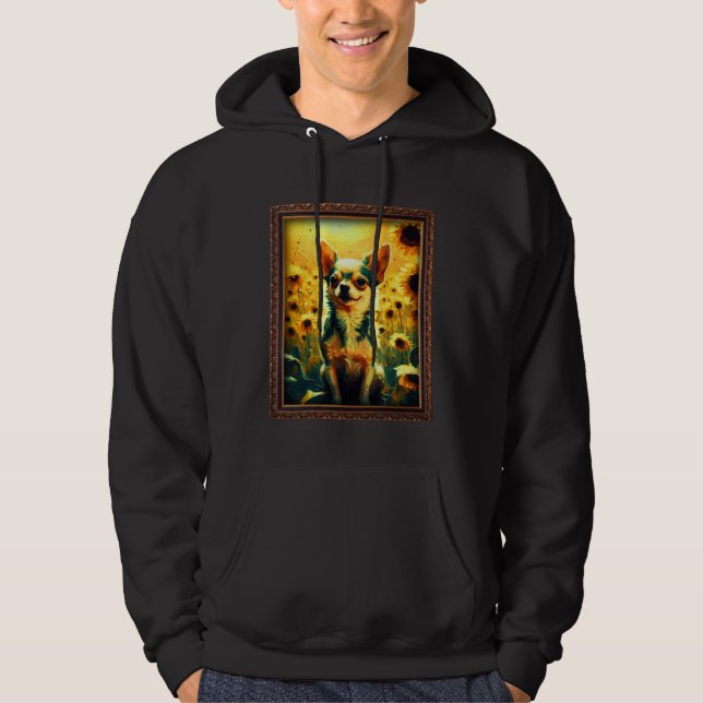 Chihuahua Painting Sunflower Flower Mom Women Flor Hoodie (Front)