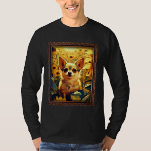 Chihuahua Painting Sunflower Flower Mom Women Flor T-Shirt