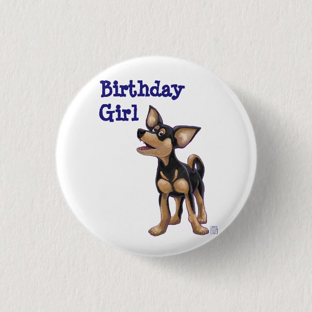 Chihuahua Party Center Button (Front)