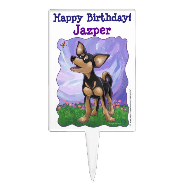 Chihuahua Party Center Cake Topper (Front)