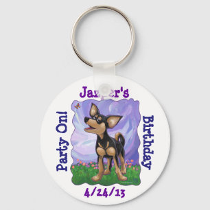Chihuahua Party Center Keychain