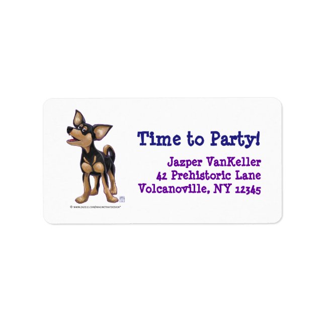 Chihuahua Party Center Label (Front)